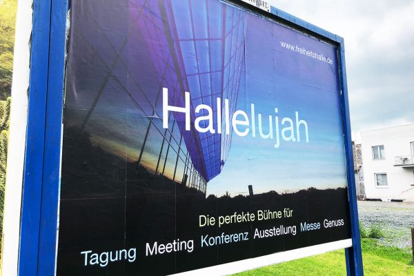 Freiheitshalle Plakat Hallelujah – welch ein Angebot Hallelujah – what an offer