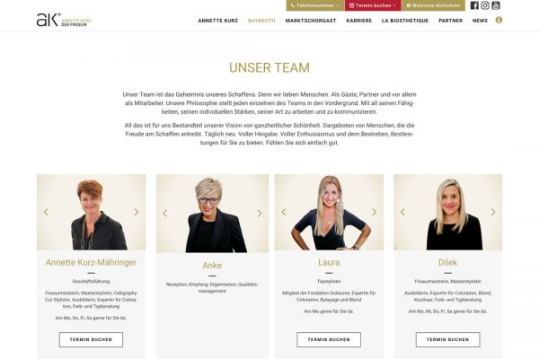 AK der Friseur Website - Salon Bayreuth Fühl Dich gut – AK online Feel good – AK online