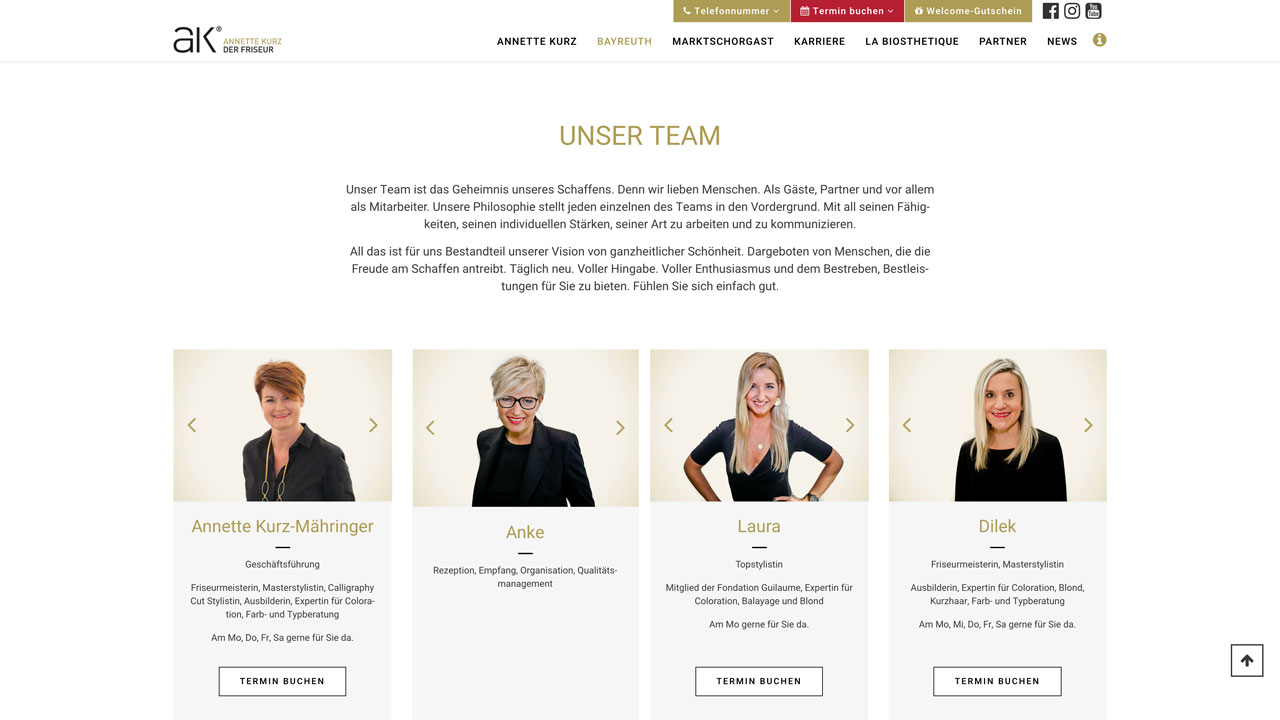 AK der Friseur Website - Salon Bayreuth Fühl Dich gut – AK online Feel good – AK online