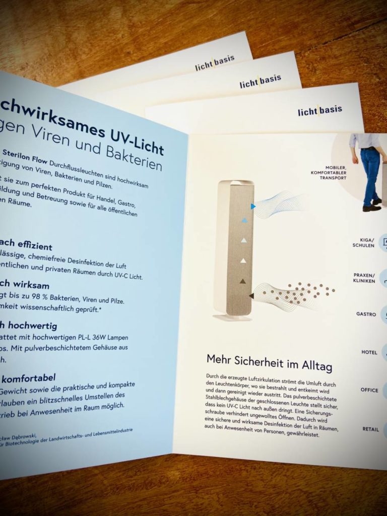 lichtbasis UVC-Sterilon A5 Folder Mit Licht gegen Bakterien